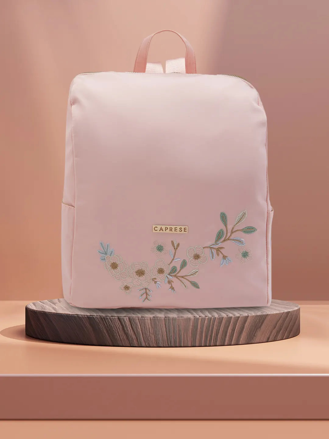 Buy Caprese Sierra Backpack Embroidery Large Light Pink Rs.2309 Caprese Bags