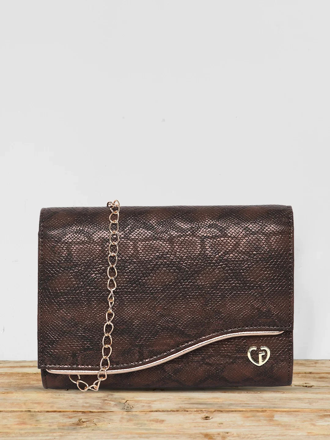 CAPRESE PARTY MERLE CLUTCH MEDIUM BROWN