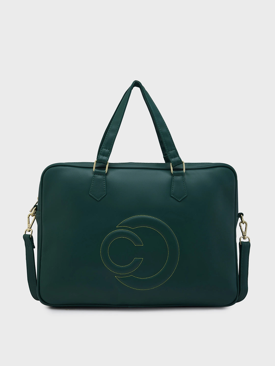 Buy Caprese Dora Laptop Bag Large Solid Women S Office Handbag Dark Green Rs.2799 Caprese Bags