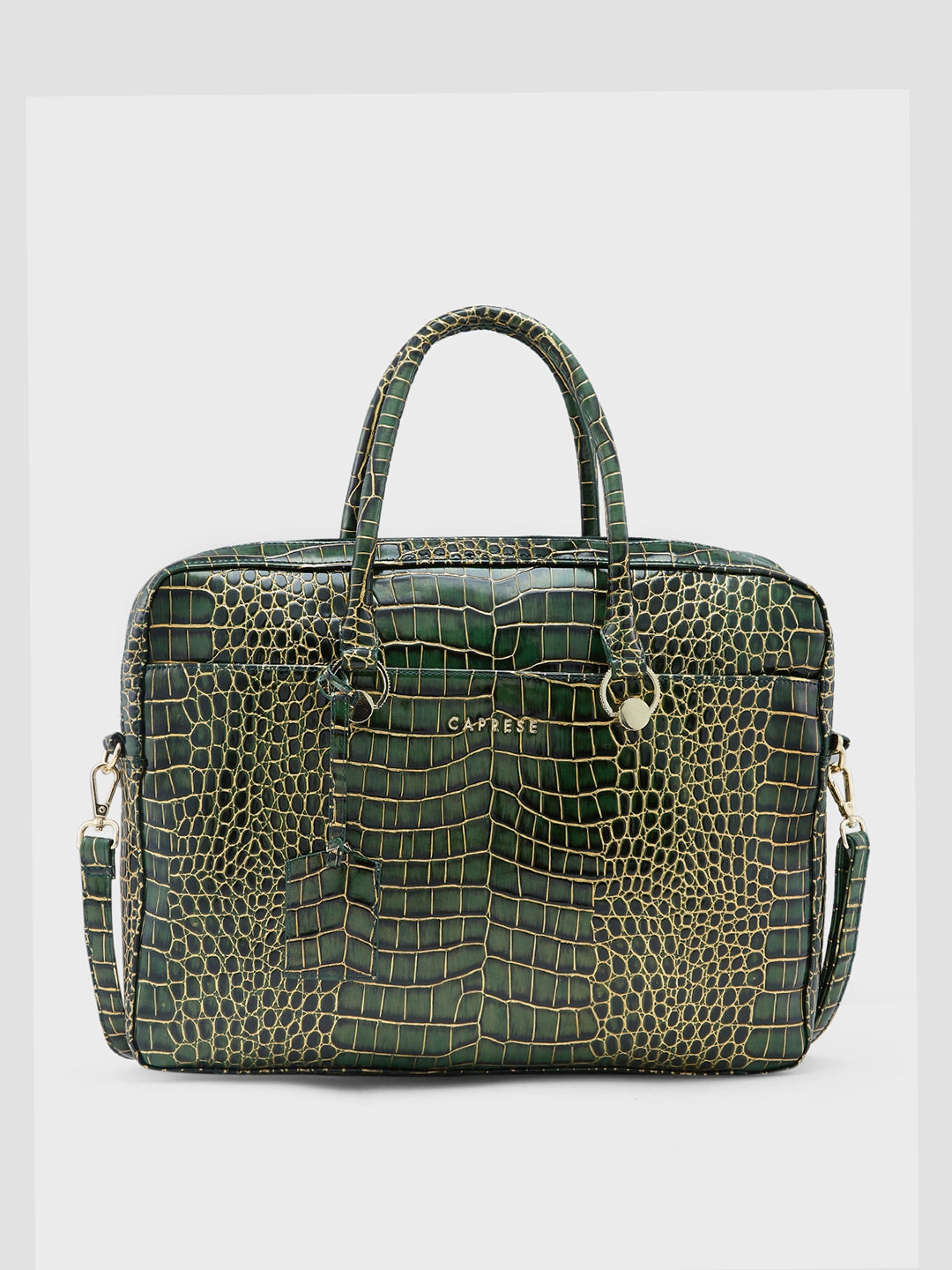 Caprese Miranda Laptop Bag Large Croco Women S Office Bag Green