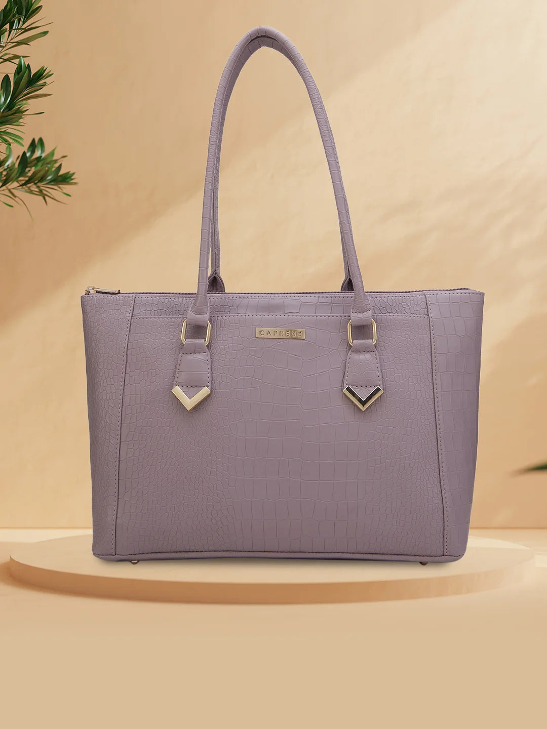 Buy Caprese Freda Laptop Tote Large Lilac Rs 989.7 Caprese Bags