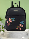 Caprese Erica Fashion Backpack Embroidery Medium Black