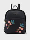 Caprese Erica Fashion Backpack Embroidery Medium Black