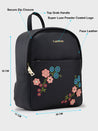 Caprese Erica Fashion Backpack Embroidery Medium Black