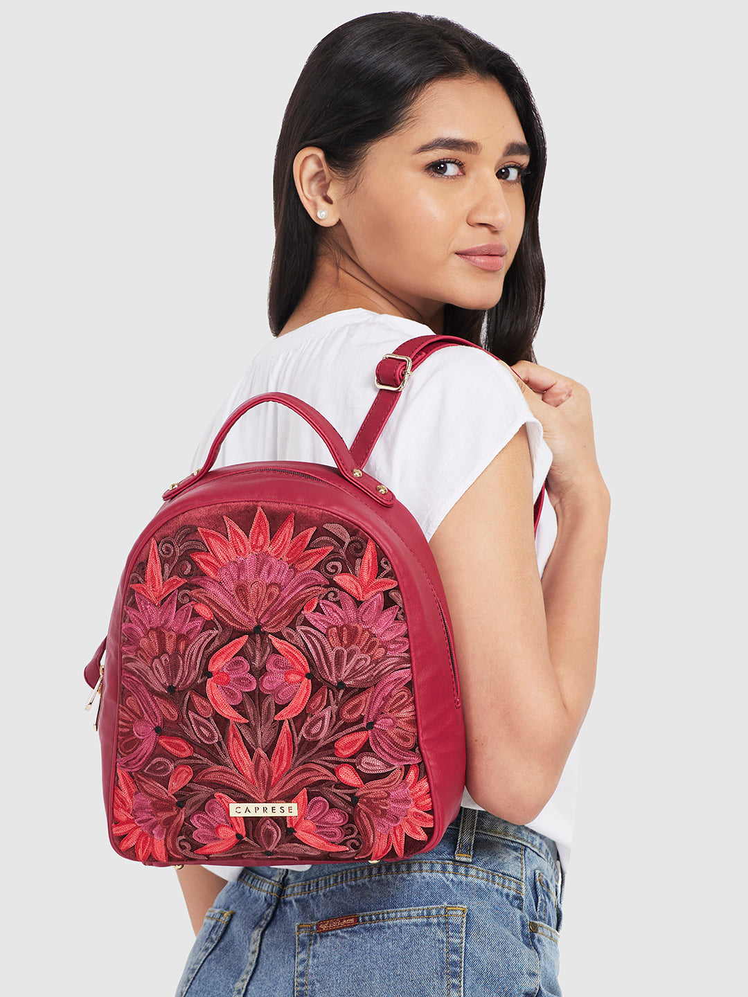 Goodhan Floral Embroidered Backpack Purse for Women Small Travel Handbag  Shoulder Bag, Black : Amazon.in: Fashion