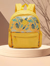 Caprese Xenia Backpack Medium Dual Compartment Yellow Printed