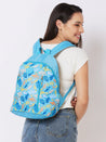 Caprese Xenia Backpack Medium Light Blue Printed