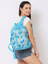 Caprese Xenia Backpack Medium Light Blue Printed