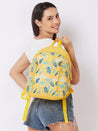 Caprese Xenia Backpack Medium Yellow Printed