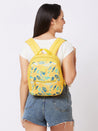 Caprese Xenia Backpack Small Yellow Printed