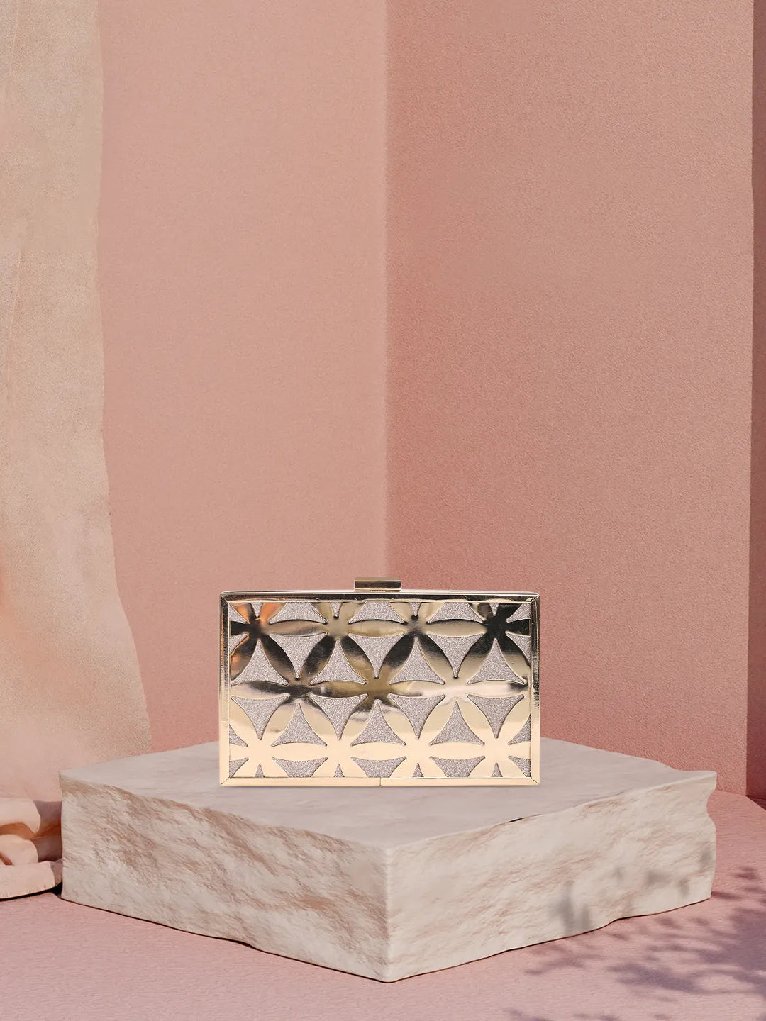 Caprese Party Junie Box Clutch Small Gold