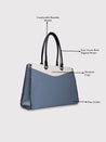 Caprese Rome Laptop Satchel Large Blue