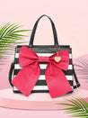 Caprese Emily In Paris Printed With Bow Satchel Handbag Fuchsia