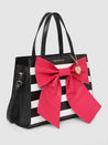 Caprese Emily In Paris Printed With Bow Satchel Handbag Fuchsia