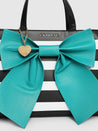 Caprese Emily In Paris Printed With Bow Satchel Handbag Turquoise