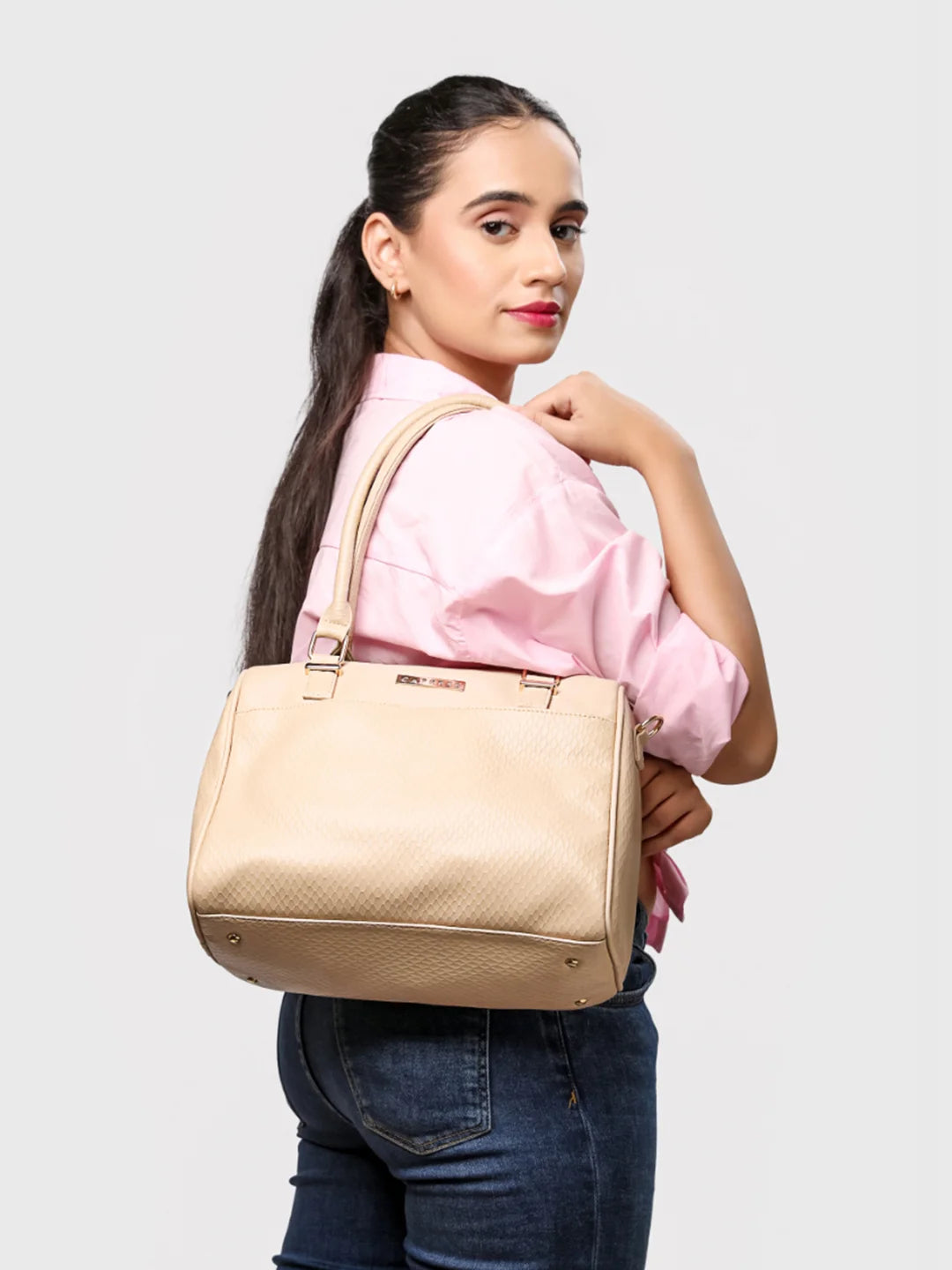 Caprese Fiona Satchel Medium Handbag Beige