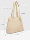 Caprese Jensen Small Satchel Solid Faux Leather For Women Beige