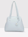 Caprese Jensen Small Satchel Solid Faux Leather For Women Powder Blue