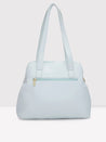 Caprese Jensen Small Satchel Solid Faux Leather For Women Powder Blue