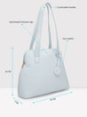 Caprese Jensen Small Satchel Solid Faux Leather For Women Powder Blue