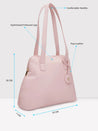 Caprese Jensen Small Satchel Solid Faux Leather For Women Powder Pink