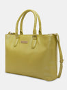 Caprese Juno Medium Satchel Metallic Faux Leather For Women Lime