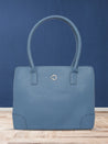 Caprese Milan Satchel Medium Solid Women'S Handbag Blue