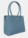 Caprese Milan Satchel Medium Solid Women'S Handbag Blue