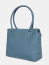 Caprese Milan Satchel Medium Solid Women'S Handbag Blue