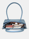 Caprese Milan Satchel Medium Solid Women'S Handbag Blue