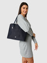 Caprese Andrea Tote Small Office Handbag Navy