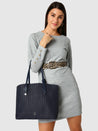 Caprese Andrea Tote Small Office Handbag Navy