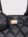 Caprese Briar Abstract Black Faux Leather Medium Tote Handbag