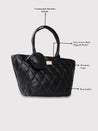 Caprese Briar Abstract Black Faux Leather Medium Tote Handbag