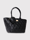 Caprese Briar Abstract Black Faux Leather Medium Tote Handbag