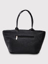 Caprese Briar Abstract Black Faux Leather Medium Tote Handbag