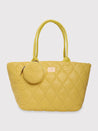 Caprese Briar Abstract Yellow Faux Leather Medium Tote Handbag