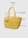 Caprese Briar Abstract Yellow Faux Leather Medium Tote Handbag