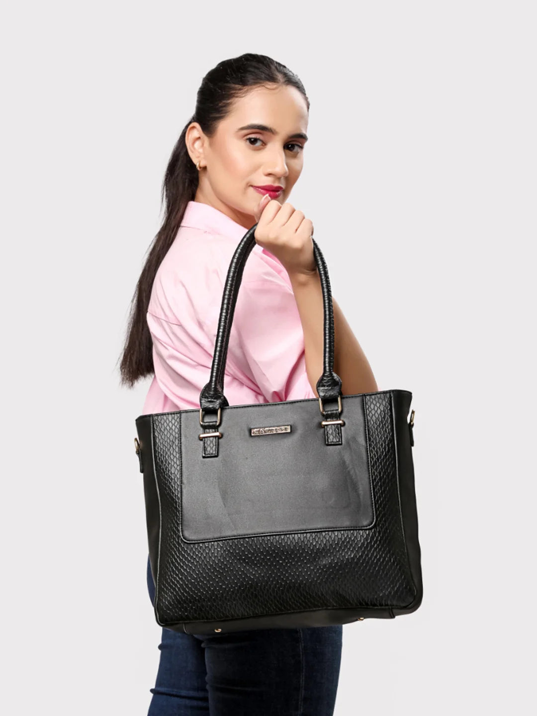 Caprese Fiona Tote Large Office Handbag Black