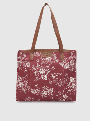 Caprese Kendall Large Maroon Tote Bag