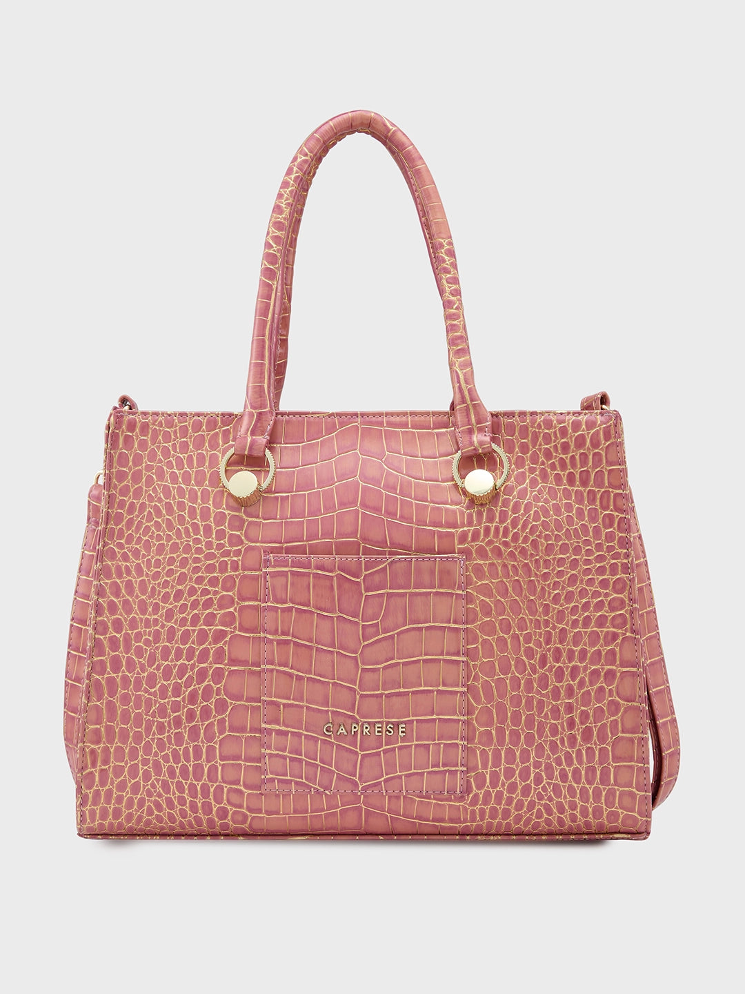 Caprese Miranda Tote Medium Croco Womens Office Handbag Pink