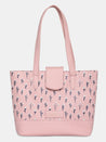 Caprese Pensa Small Tote Printed Faux Leather For Women Powder Pink