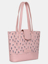 Caprese Pensa Small Tote Printed Faux Leather For Women Powder Pink