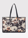 Caprese Poppy Tote Medium Printed Women'S Handbag Black