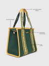 Caprese Trinity Tote Medium Solid Women'S Office Handbag Dark Green