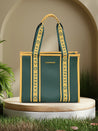 Caprese Trinity Tote Medium Solid Women'S Office Handbag Dark Green