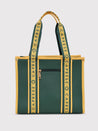 Caprese Trinity Tote Medium Solid Women'S Office Handbag Dark Green