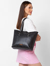 Caprese Westwood Medium Tote Croco Faux Leather For Women Black