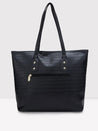 Caprese Westwood Medium Tote Croco Faux Leather For Women Black