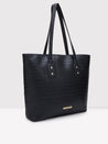 Caprese Westwood Medium Tote Croco Faux Leather For Women Black